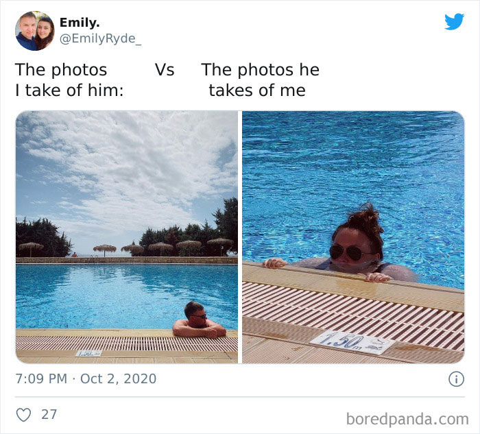 The Photos I Take Of Him vs. The Photos He Takes Of Me