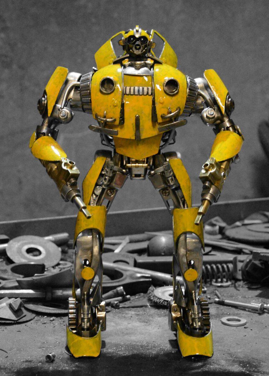 Amazing Metal Sculptures Of Chappie And Other Heroes Inspired By Movie Characters (40 Pics)