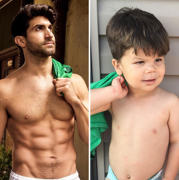 Mom Makes Fun Of Her Model Brother By Having Her Toddler Recreate His Poses, And Result Is Hilariously Adorable (76 New Pics)