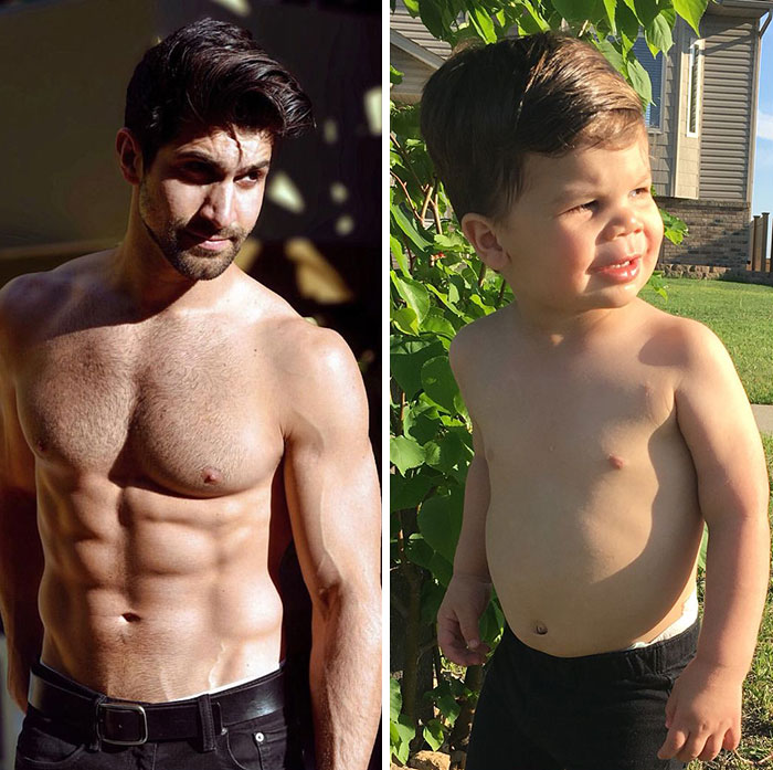 Mom Makes Fun Of Her Model Brother By Having Her Toddler Recreate His Poses, And Result Is Hilariously Adorable (76 New Pics)