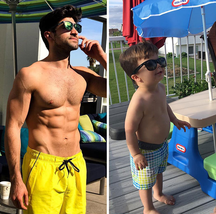 Mom Makes Fun Of Her Model Brother By Having Her Toddler Recreate His Poses, And Result Is Hilariously Adorable (76 New Pics)