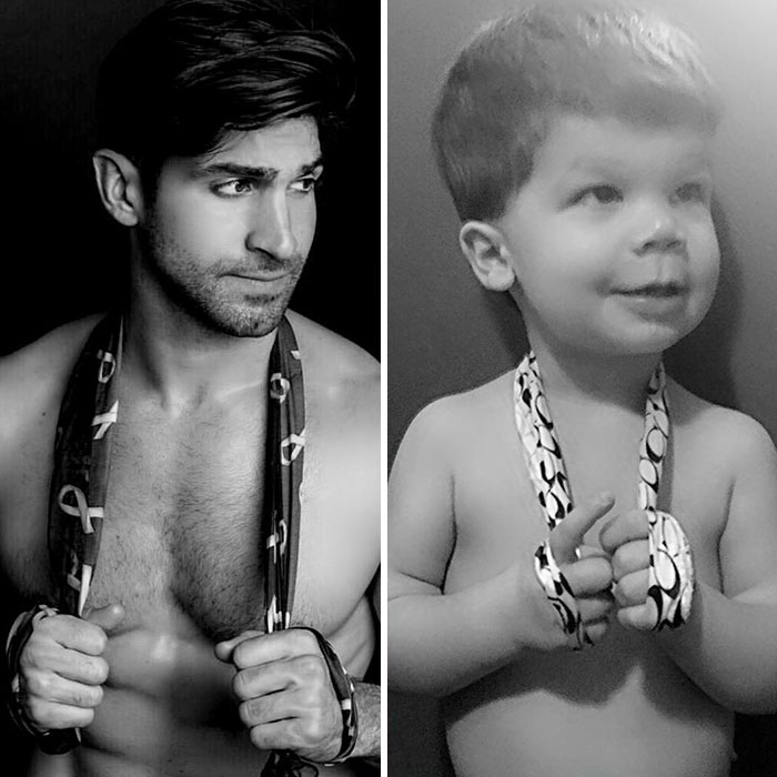 Mom Makes Fun Of Her Model Brother By Having Her Toddler Recreate His Poses, And Result Is Hilariously Adorable (76 New Pics)