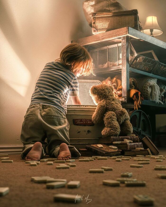 As A Dad Of Four I've Been Taking Photos Of My Kids With Their Brother Bear For Years