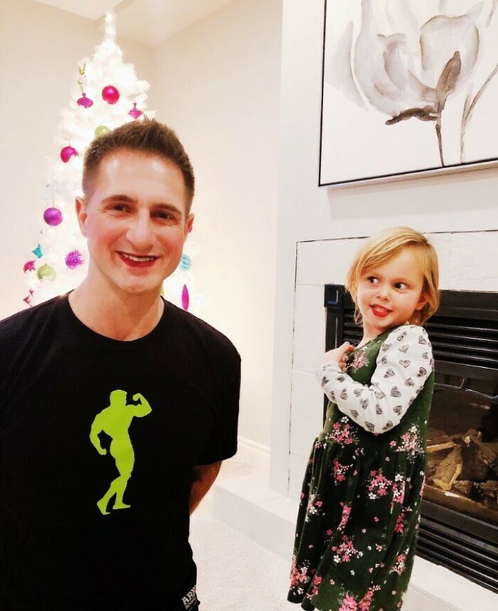 When Her Creative Juices Flow You Just Have To Go With It. Nice Job On Dads Makeup Mila