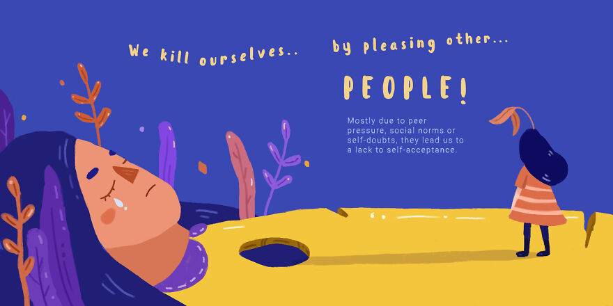 I Created 10 Cute Therapeutic Illustrations About Self-Acceptance