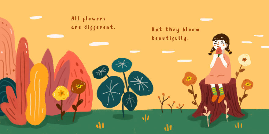 I Created 10 Cute Therapeutic Illustrations About Self-Acceptance