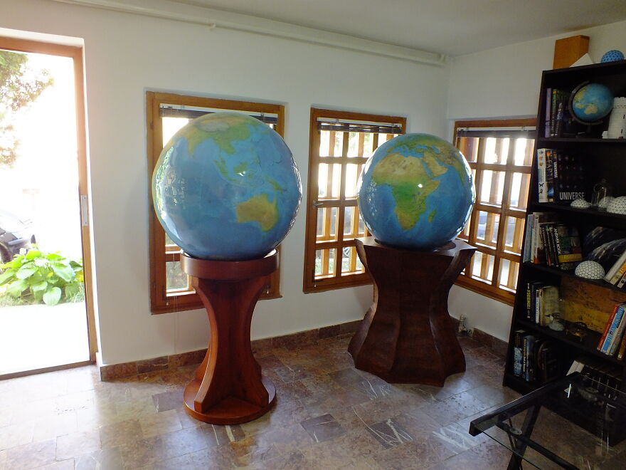 I Create Large Earth Globes From Gypsum And Natural Pigments (16 Pics)