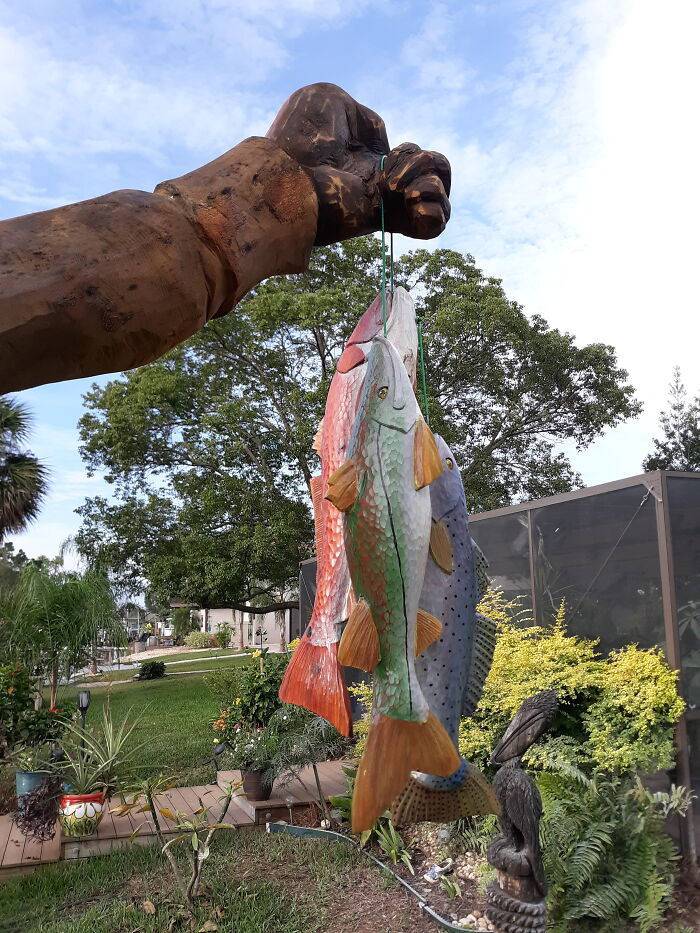 I Carved A Wooden "Captain Morgan" Sculpture From An Oak Tree