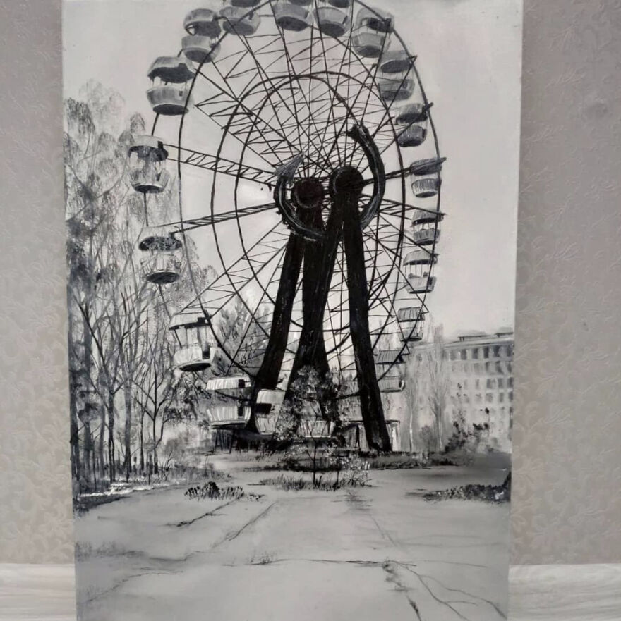 My Sister Created A Series Of Paintings About Chernobyl, Where She Works