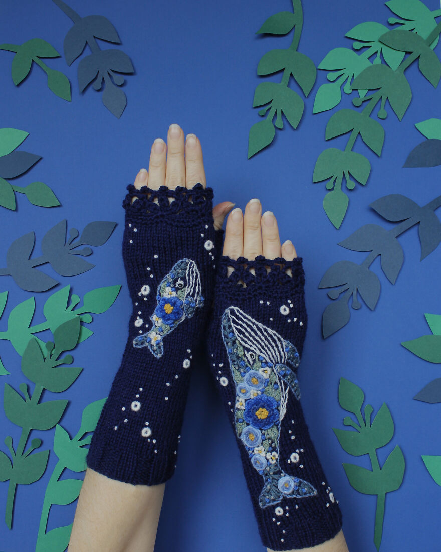 I Borrow Ideas From Nature And Create Unique Gloves With Nature-Inspired Embroidery