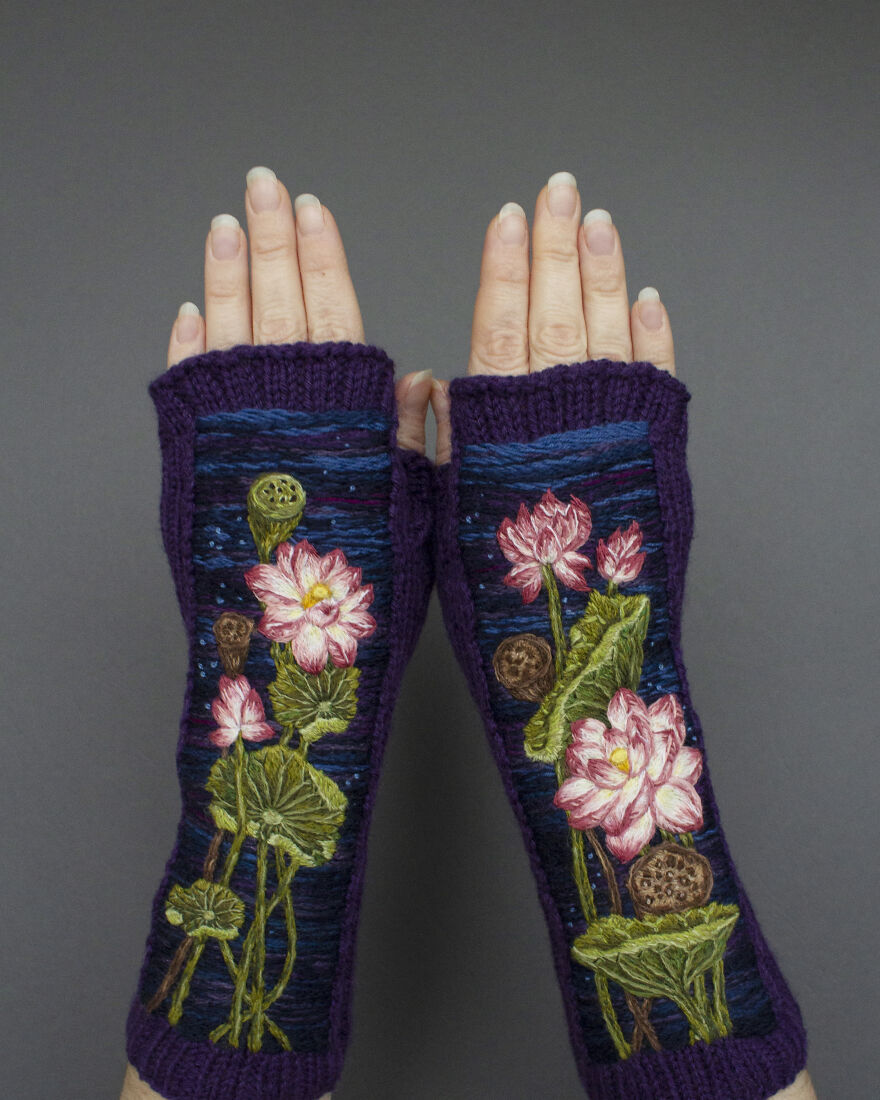 I Borrow Ideas From Nature And Create Unique Gloves With Nature-Inspired Embroidery