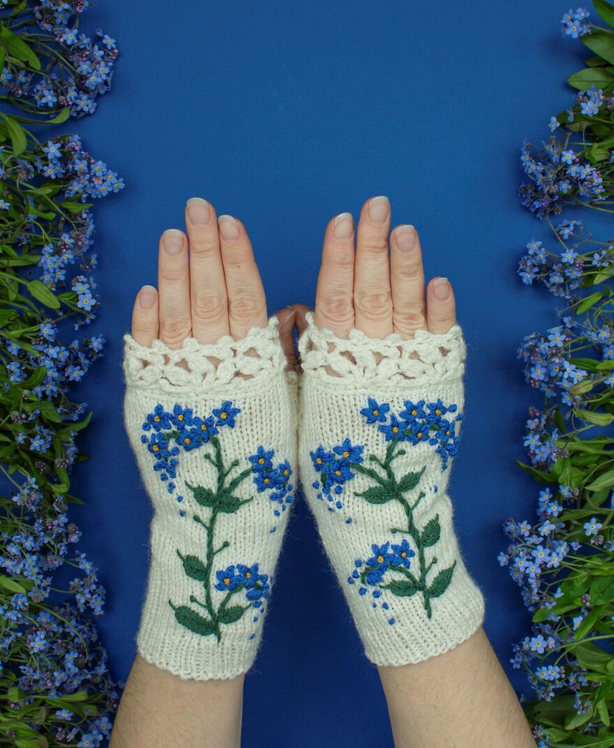 I Borrow Ideas From Nature And Create Unique Gloves With Nature-Inspired Embroidery