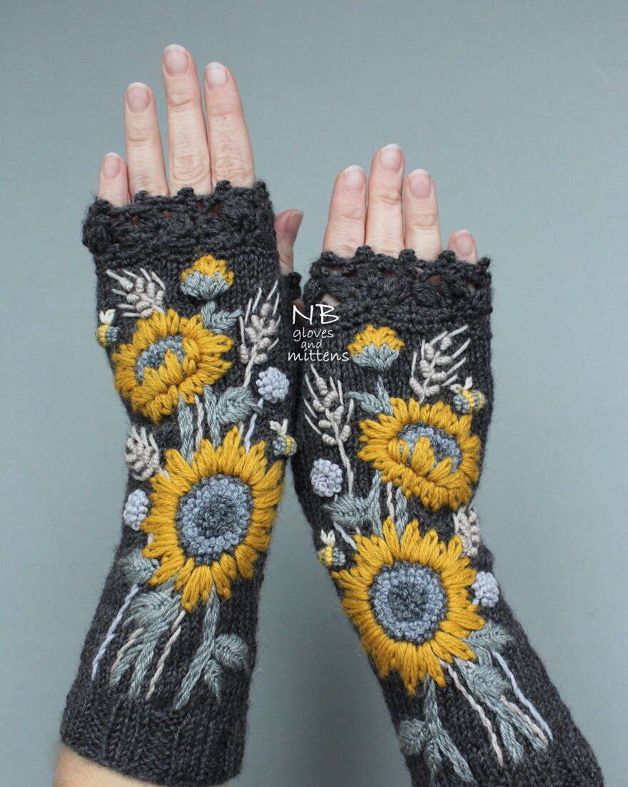 I Borrow Ideas From Nature And Create Unique Gloves With Nature-Inspired Embroidery
