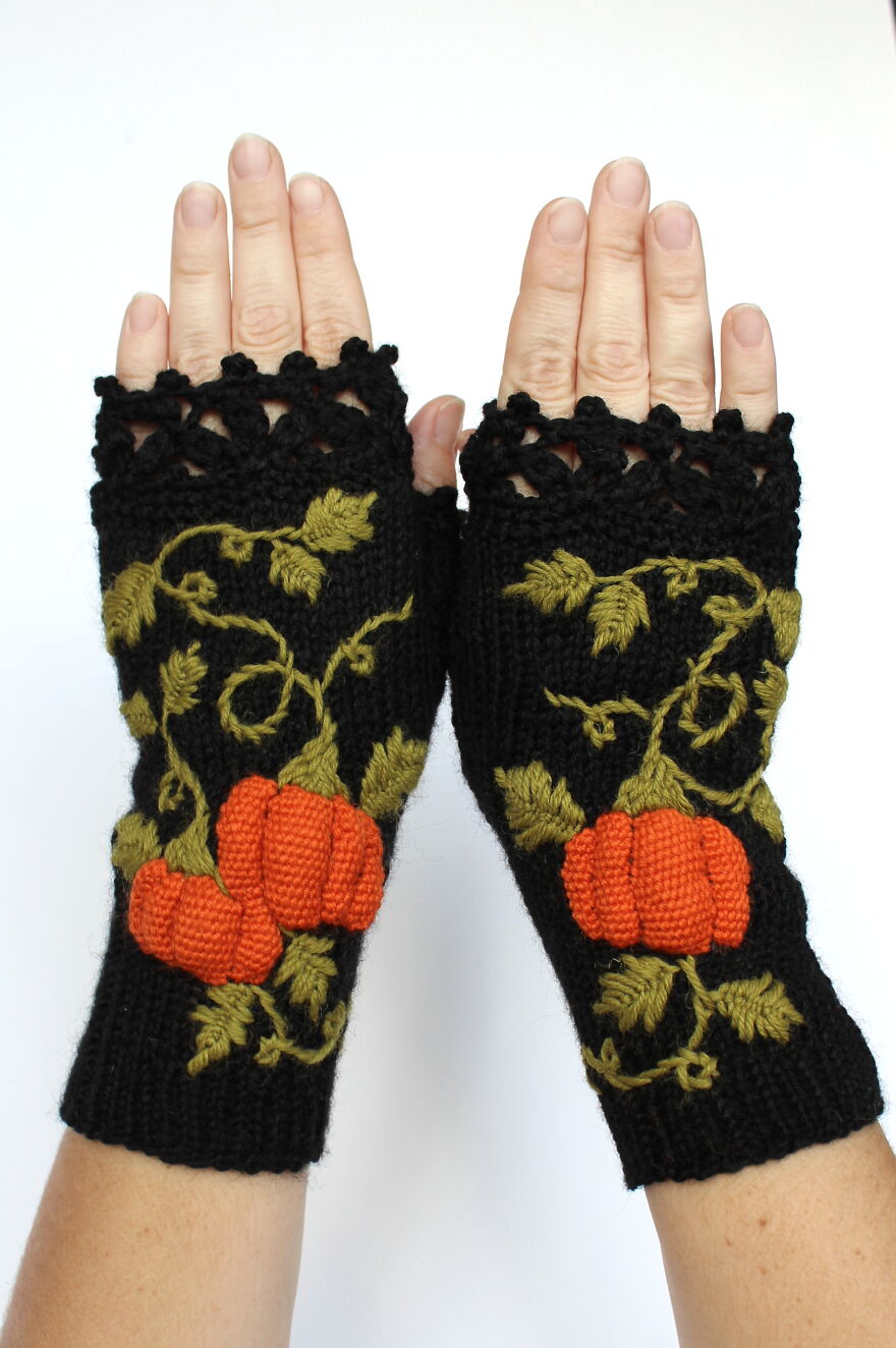 I Borrow Ideas From Nature And Create Unique Gloves With Nature-Inspired Embroidery