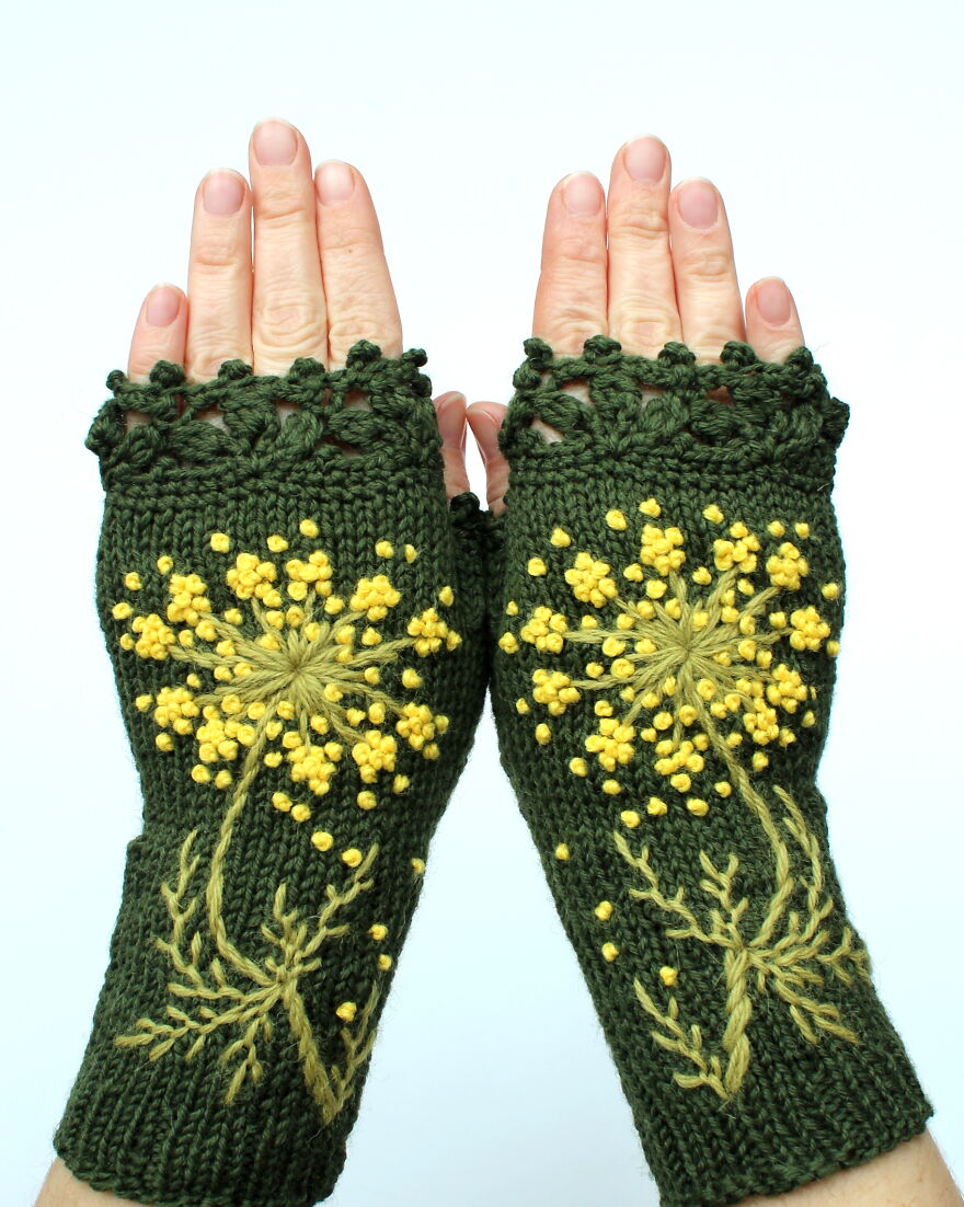 I Borrow Ideas From Nature And Create Unique Gloves With Nature-Inspired Embroidery