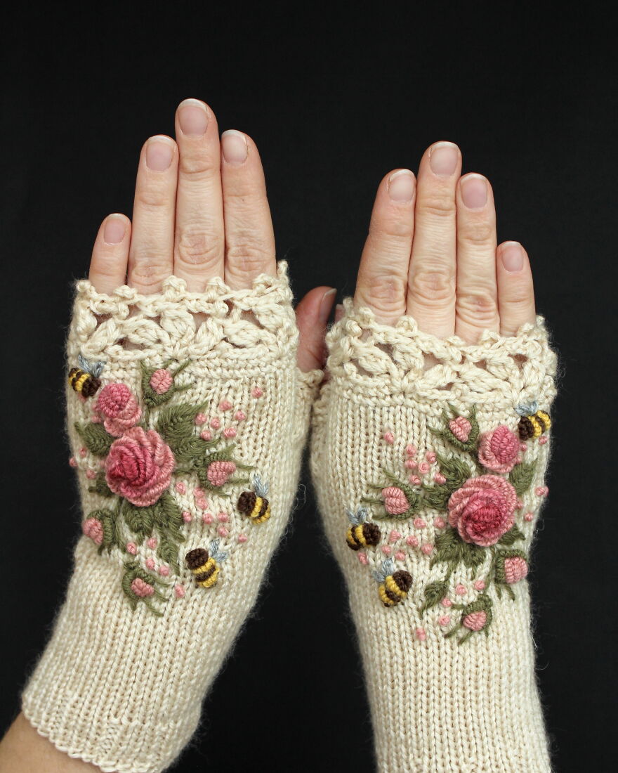 I Borrow Ideas From Nature And Create Unique Gloves With Nature-Inspired Embroidery