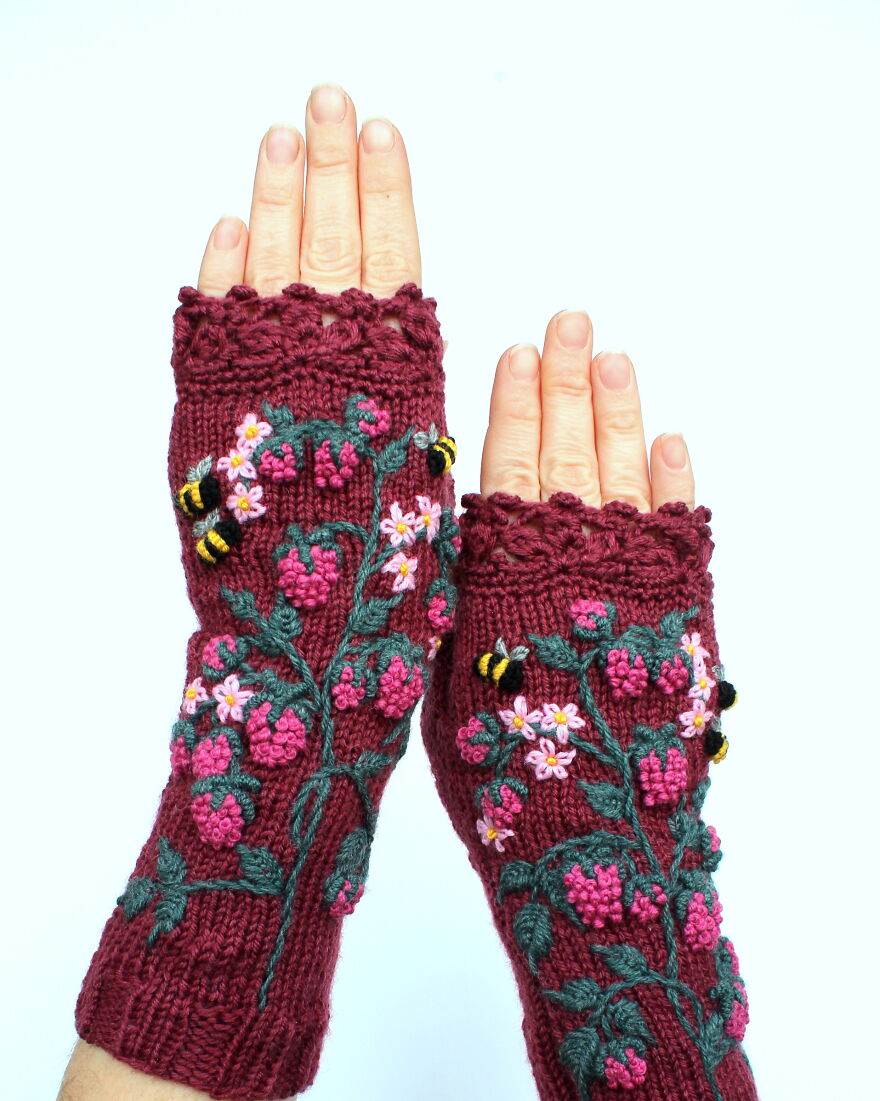 I Borrow Ideas From Nature And Create Unique Gloves With Nature-Inspired Embroidery