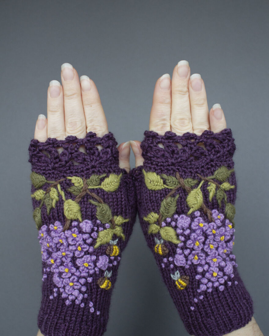 I Borrow Ideas From Nature And Create Unique Gloves With Nature-Inspired Embroidery