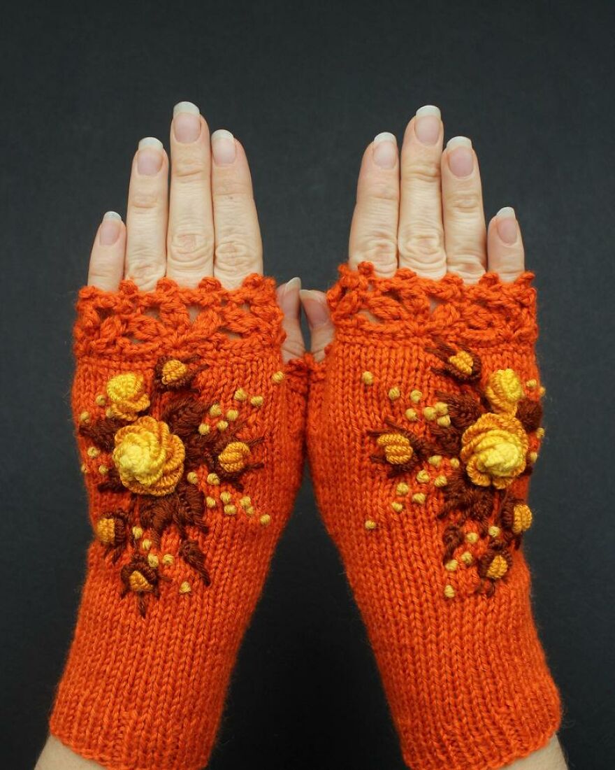 I Borrow Ideas From Nature And Create Unique Gloves With Nature-Inspired Embroidery
