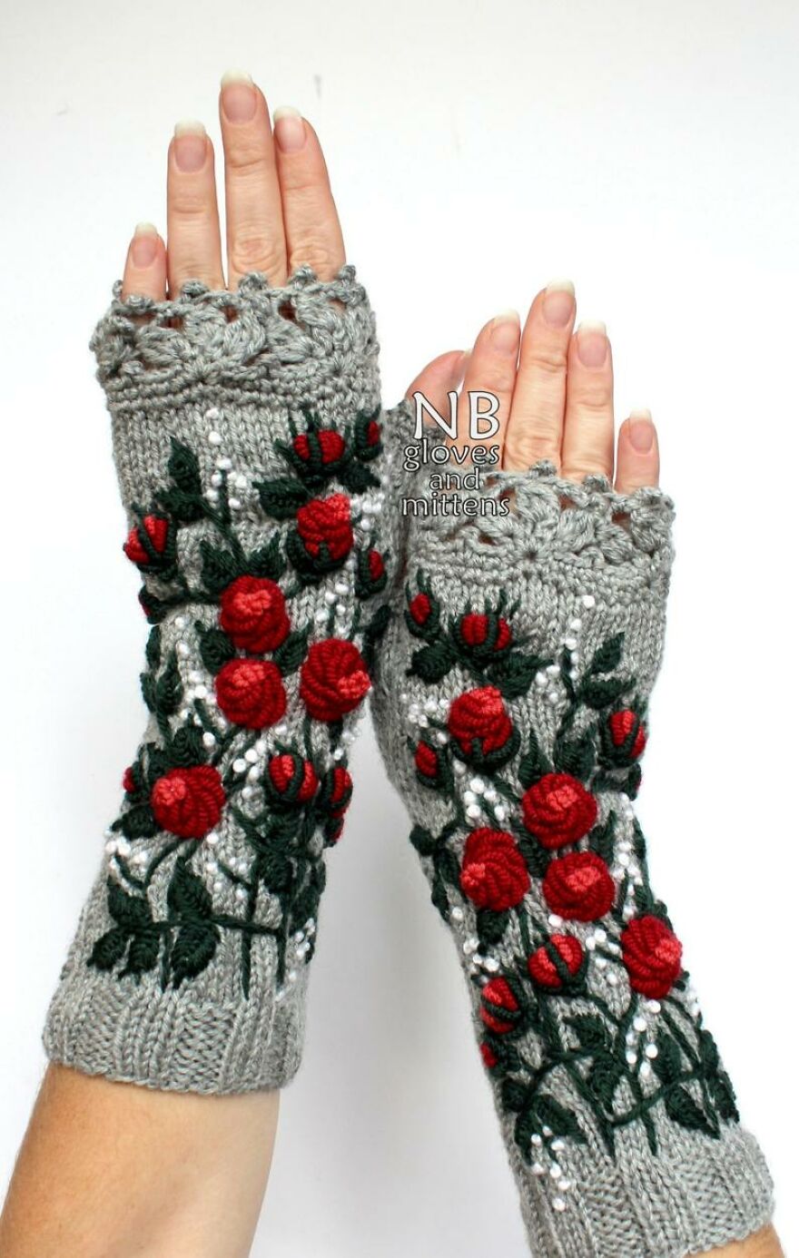 I Borrow Ideas From Nature And Create Unique Gloves With Nature-Inspired Embroidery