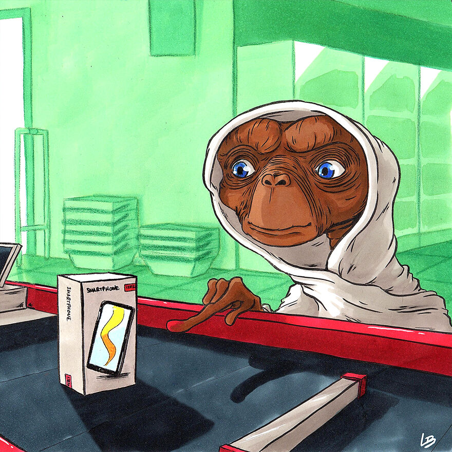 E.T. The Extra-Terrestrial And A Phone