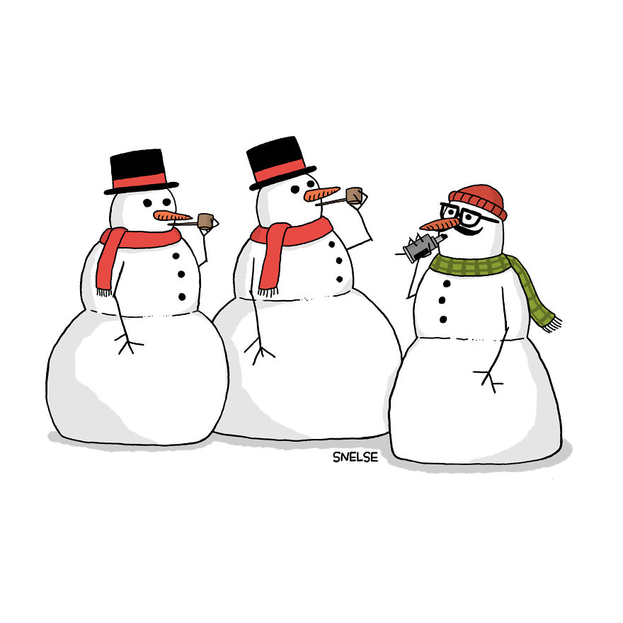 Hipster Snowman