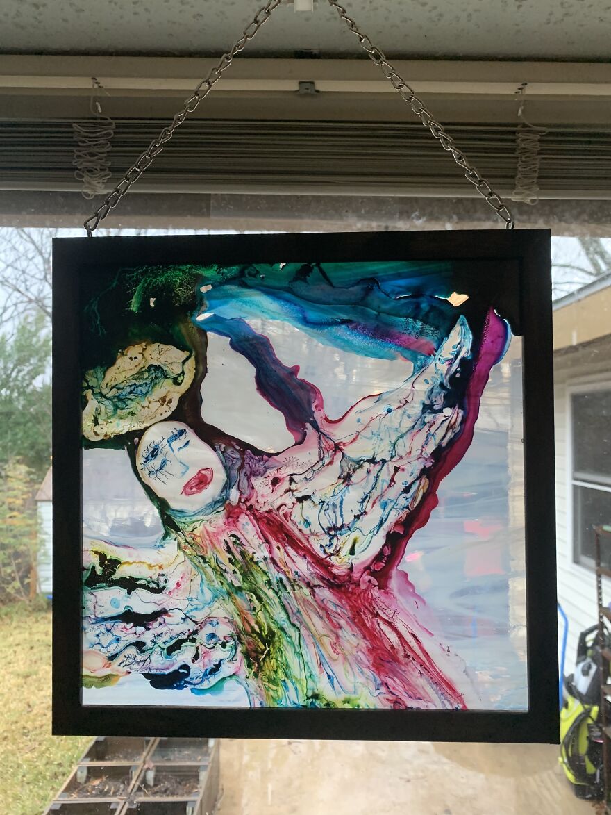 I Used Ink, Agate Crystals And Stained Glass To Make Surreal, Atmospheric Art