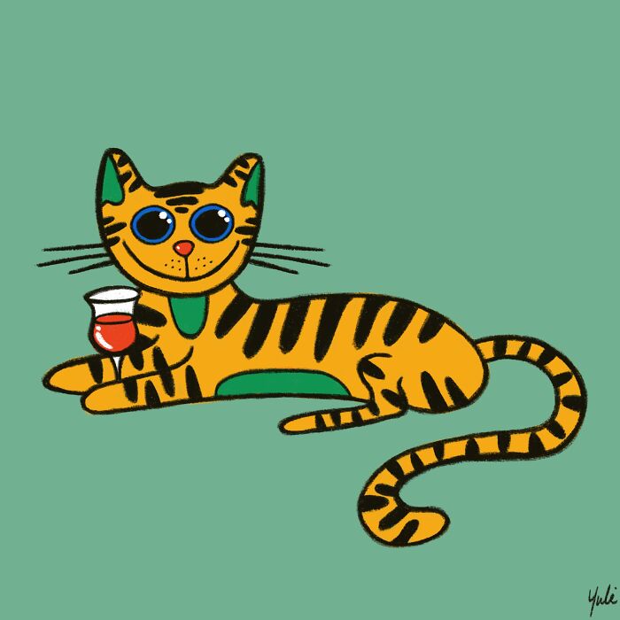 Here's My Happy Wine-Drunk Cat