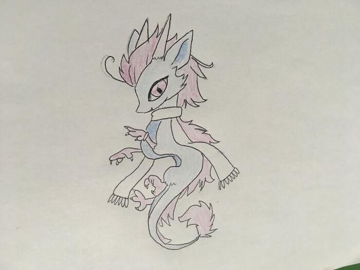 Trans Flag Inspired Baby Dragon