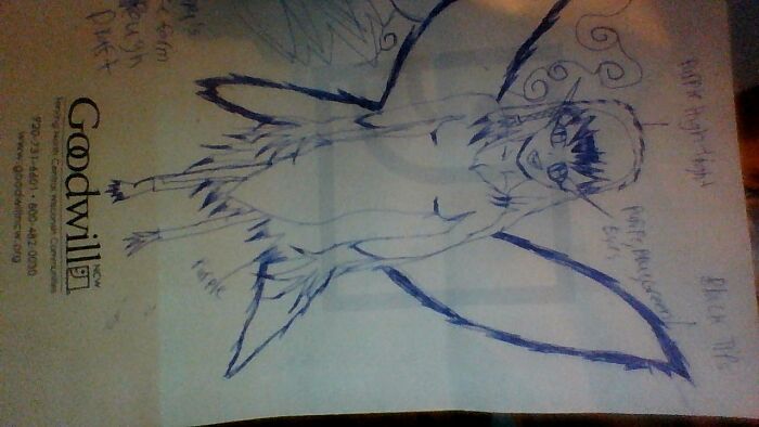 Drew This On A Road Trip Years Ago For A Character I Was Doing Oo Can't Believe I Did This In Pen Oo