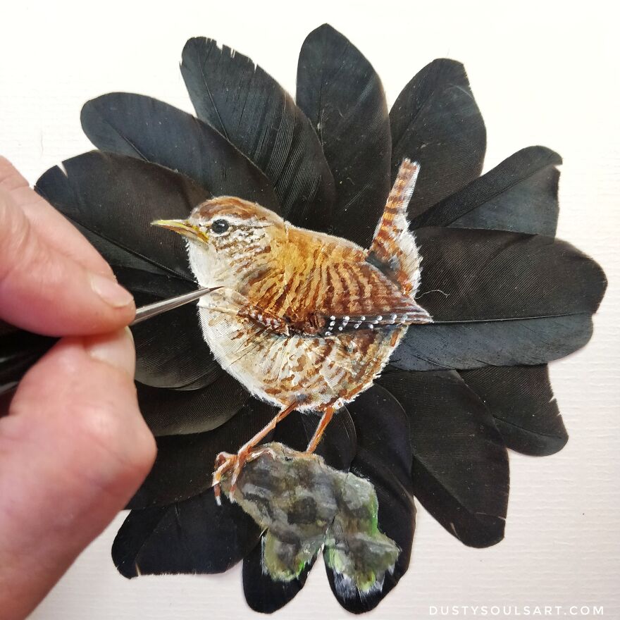 I'm Surviving Lockdown By Painting On Feathers