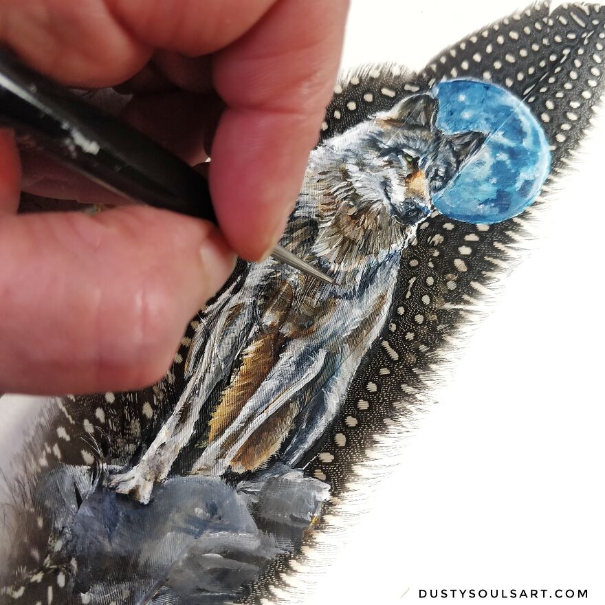 I'm Surviving Lockdown By Painting On Feathers