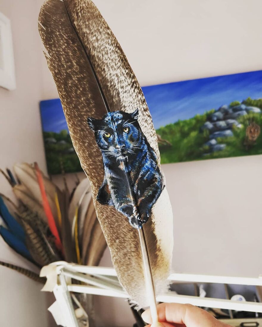 I'm Surviving Lockdown By Painting On Feathers