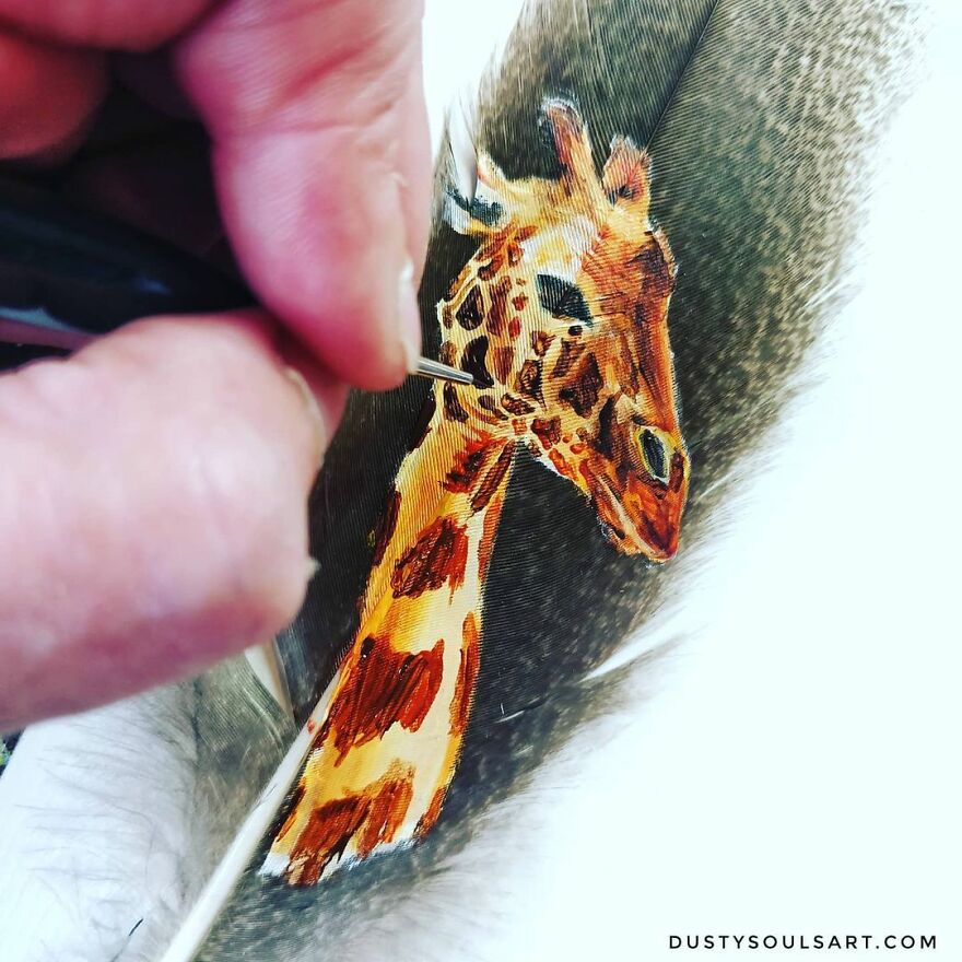 I'm Surviving Lockdown By Painting On Feathers