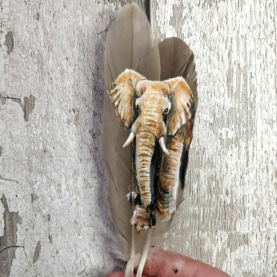 I'm Surviving Lockdown By Painting On Feathers