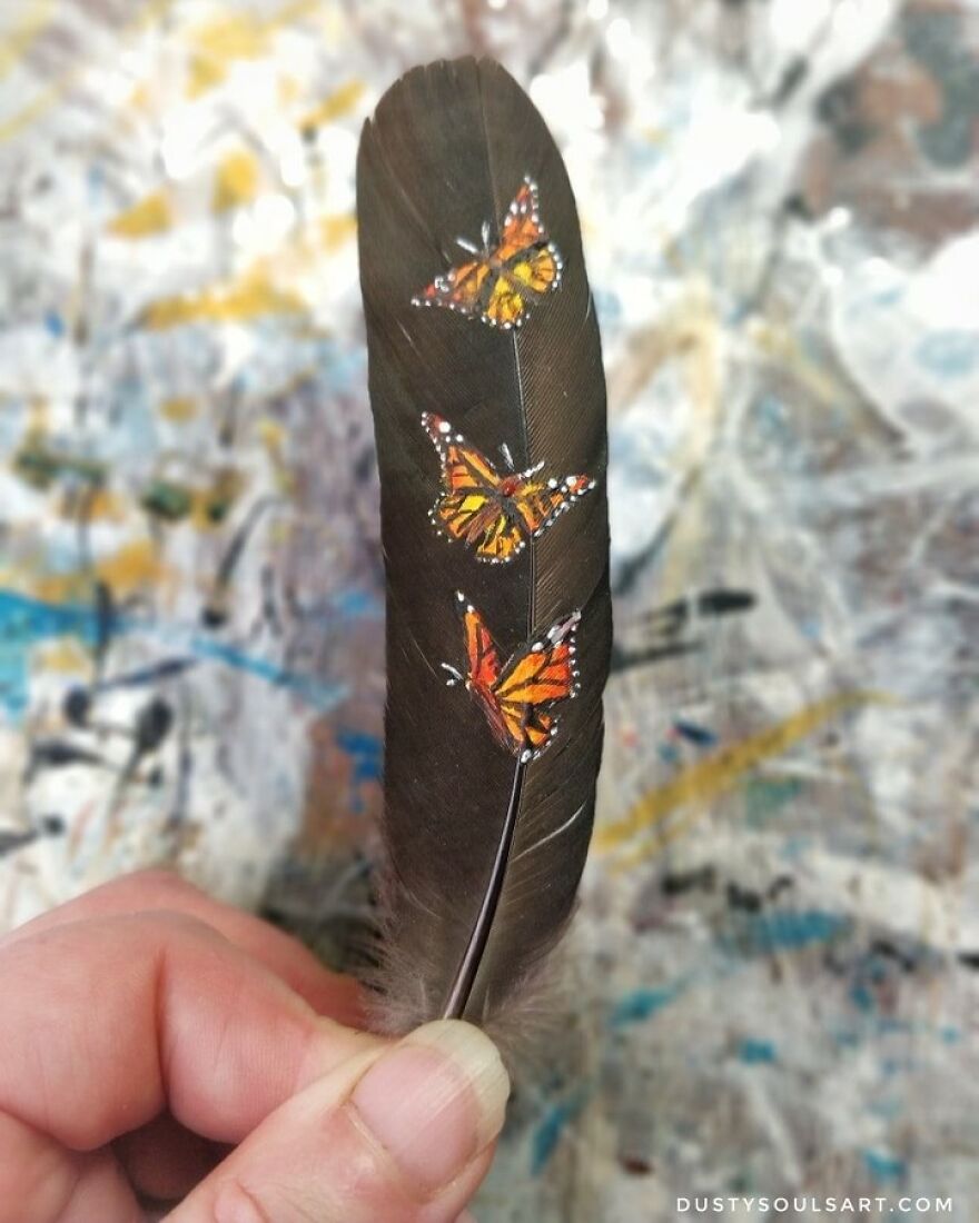 I'm Surviving Lockdown By Painting On Feathers