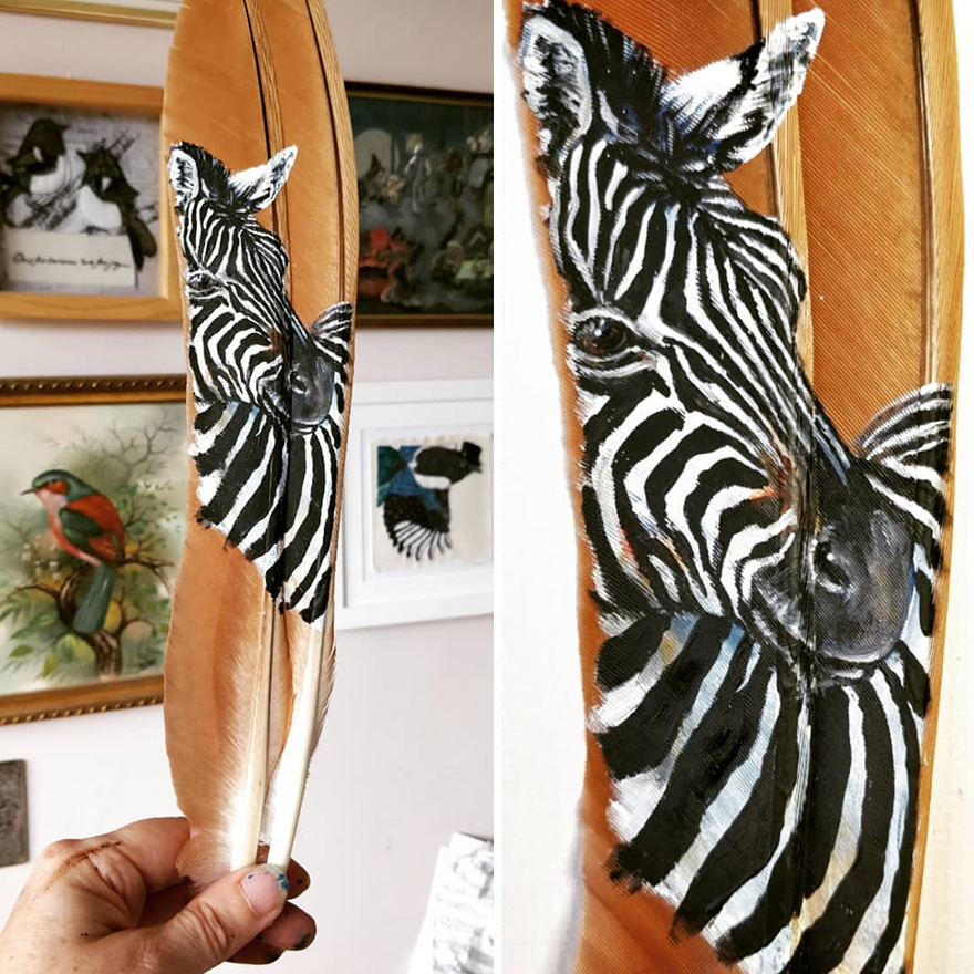 I'm Surviving Lockdown By Painting On Feathers