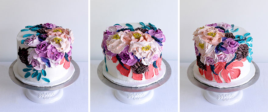 Whipped Cream Monstera Cake