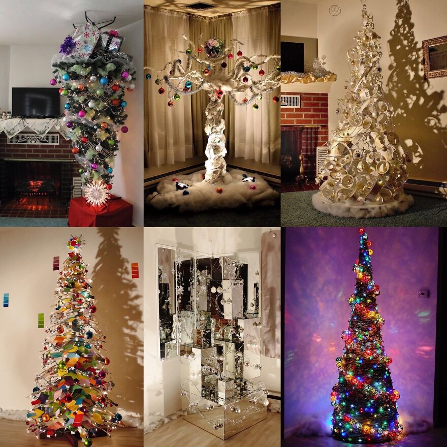 Here Are 19 Pics Of Our Unconventional-Looking Christmas Tree Made From 2 Gallons Of Glue, 15 Pounds Of Corn Starch, And Yarn