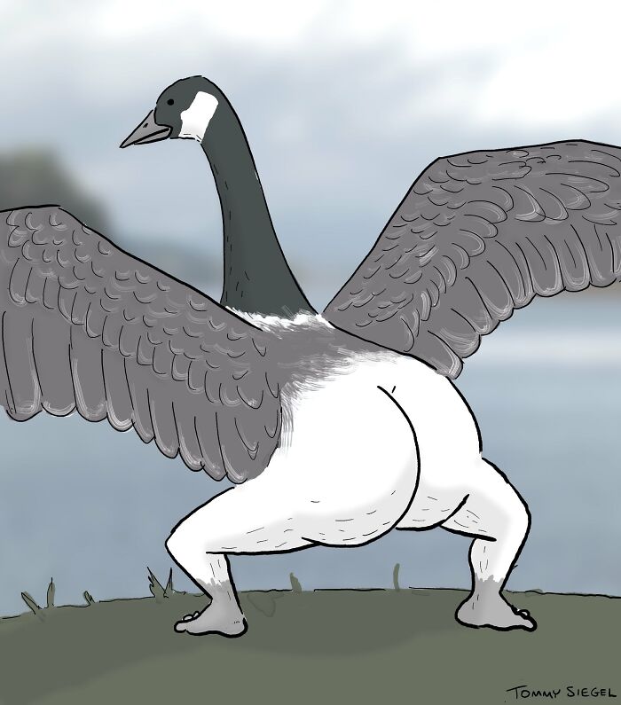 People 'Criticized' How This Artist Drew Bird Legs, So He Trolled Them By "Fixing" The Legs