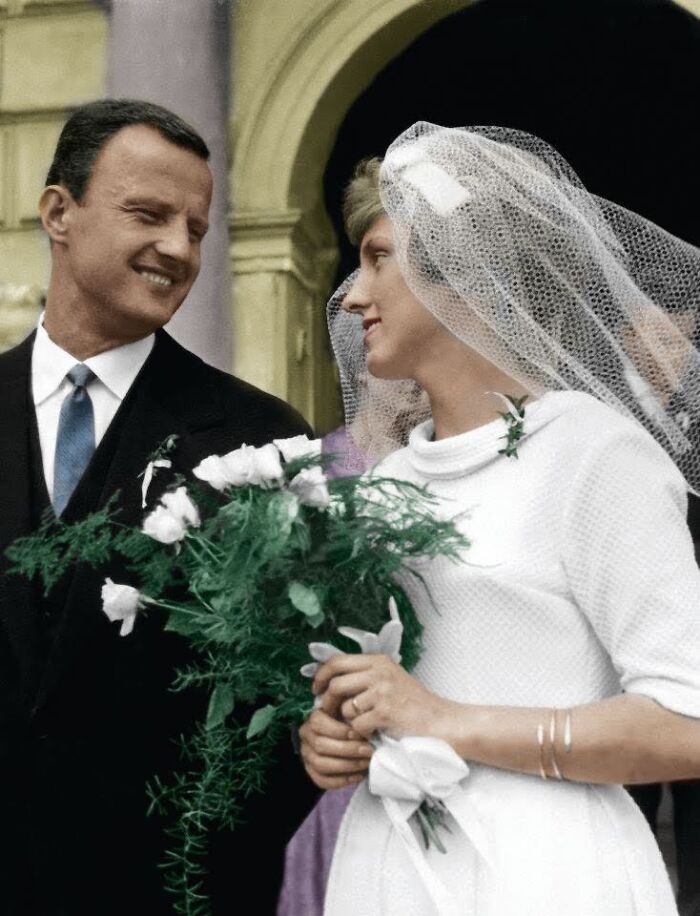 Wedding Photo Of My Grandma And Grandpa. Colourized. Prague 1963