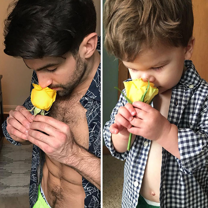 Mom Makes Fun Of Her Model Brother By Having Her Toddler Recreate His Poses, And Result Is Hilariously Adorable (45 New Pics)