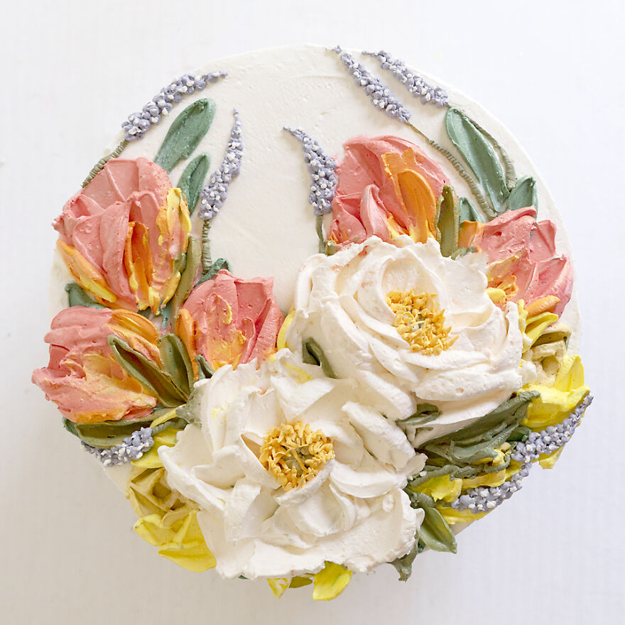 Whipped Cream Peonies And Tulips