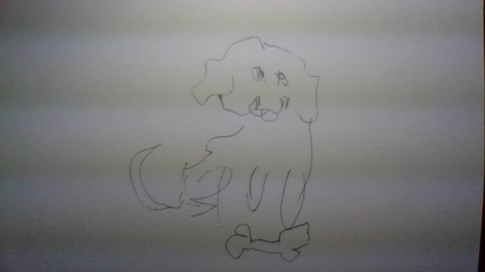 I Decided To Do It With My Eyes Closed To Make It "Interesting." My Roommate Was Laughing His Head Off The Entire Time. When I Opened My Eyes, I Saw This Cursed Thing. I Promise Can Draw Better In Real Life...