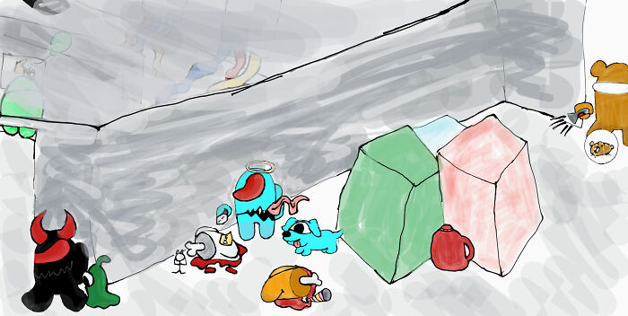 Old Among Us Art On Chrome Canvas