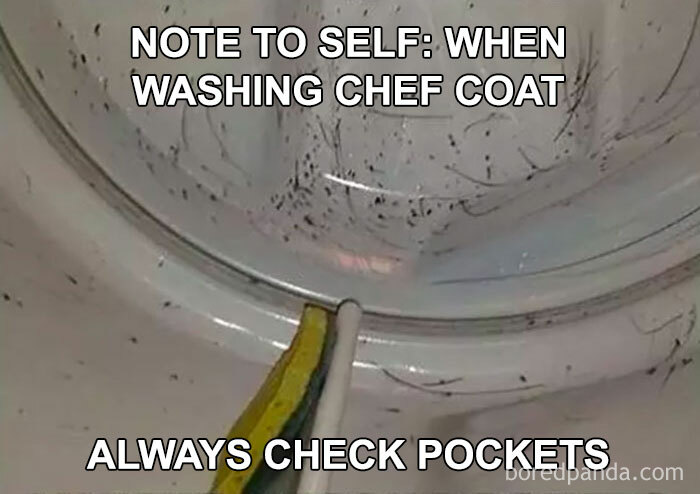 When You Wash Your Chef Coat And Forget To Take The Sharpies Out Of Your Pocket