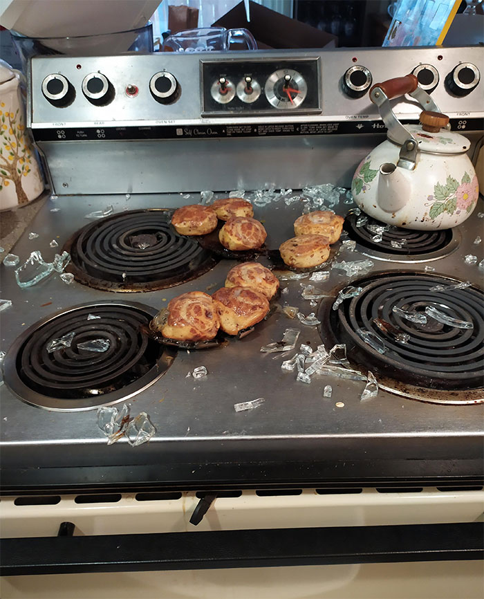 Accidentally Put Christmas Breakfast On An Active Burner