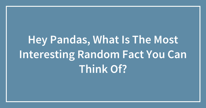 Hey Pandas, What Is The Most Interesting Random Fact You Can Think Of? (Closed)