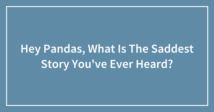 Hey Pandas, What Is The Saddest Story You’ve Ever Heard? (Closed)