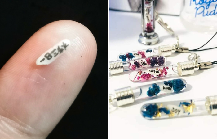 I Write On Rice Grains And Turn Them Into Floral Charms